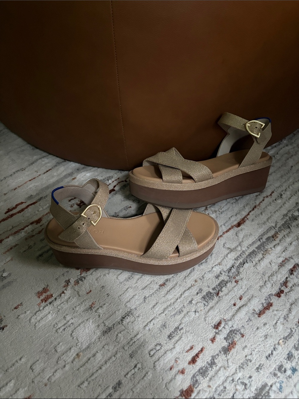 Rothy's Criss-Cross lightweight Platform Ankle Strap Sandal new no box size 7